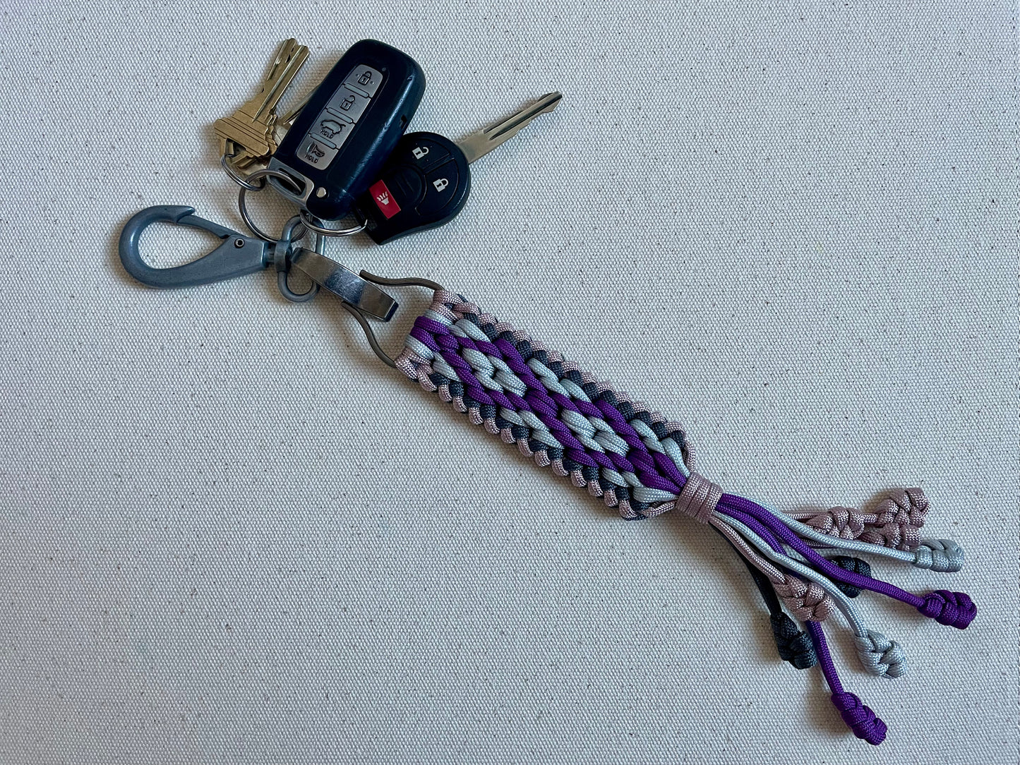 Macramé Paracord Keychain in Galaxy Pop Diamond Pattern - Zaira Collection