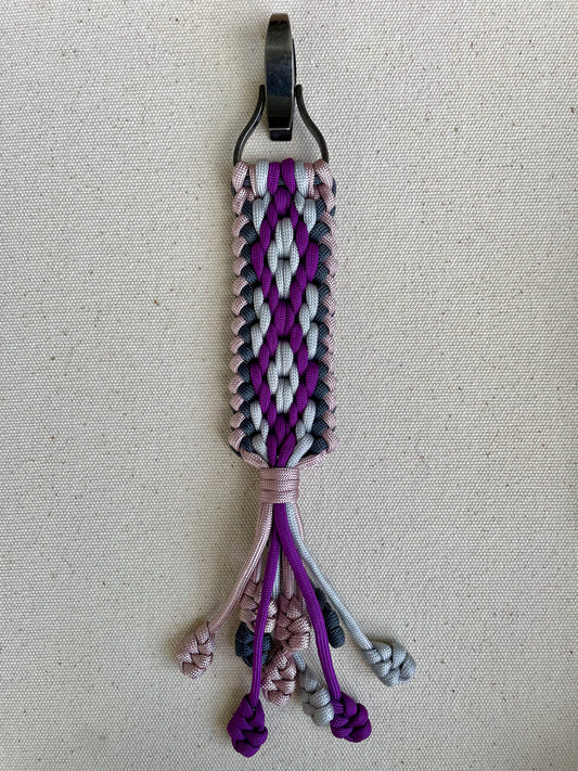 Macramé Paracord Keychain in Galaxy Pop Diamond Pattern - Zaira Collection