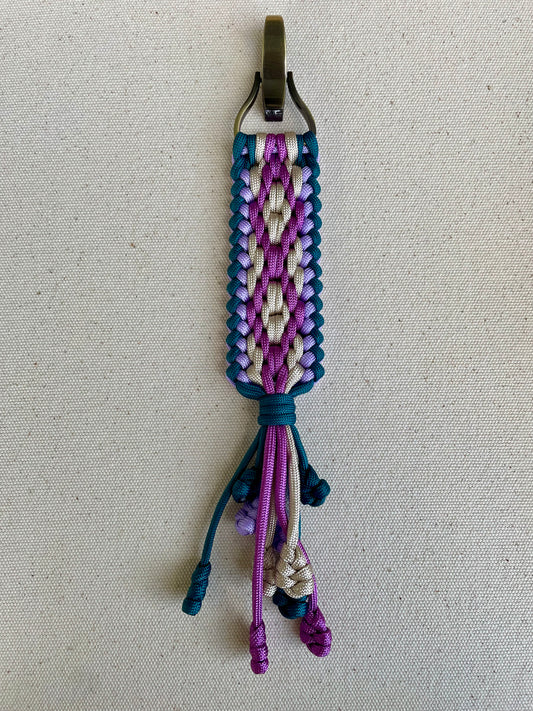 Macramé Paracord Keychain in Prism Pop Diamond Pattern - Zaira Collection