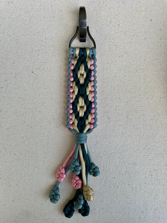 Macramé Paracord Keychain in Enchanted Forest Diamond Pattern - Zaira Collection