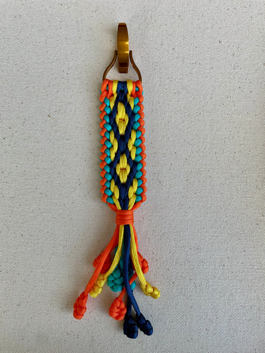 Macramé Paracord Keychain in Firecracker Diamond Pattern - Zaira Collection