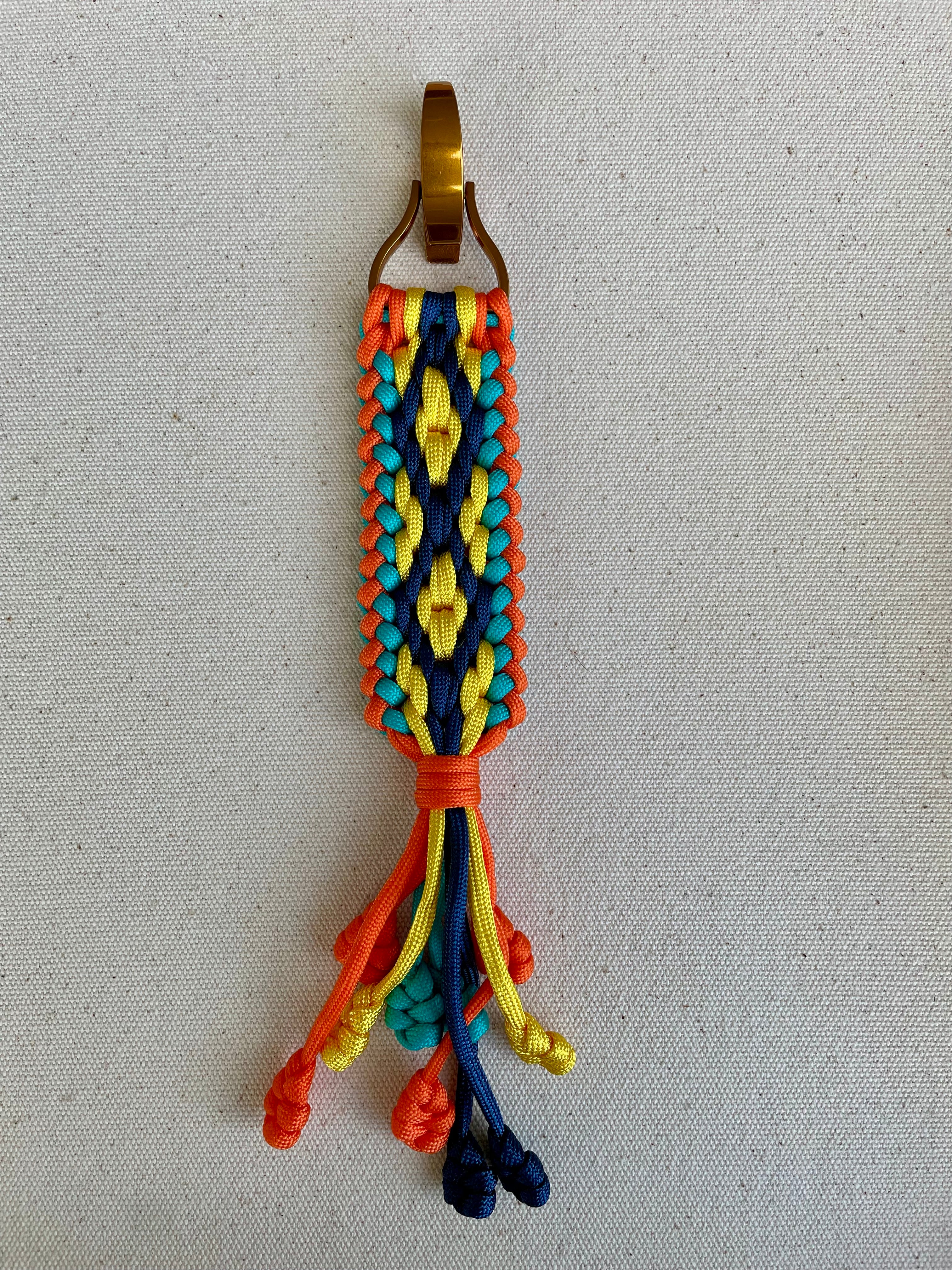Macramé Paracord Keychain in Firecracker Diamond Pattern - Zaira